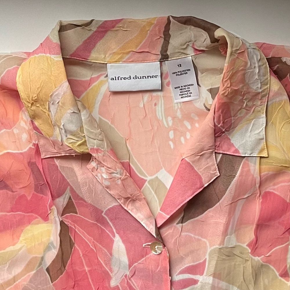 Alfred Dunner Sheer Floral Blouse - Size 12 - Picture 12 of 14